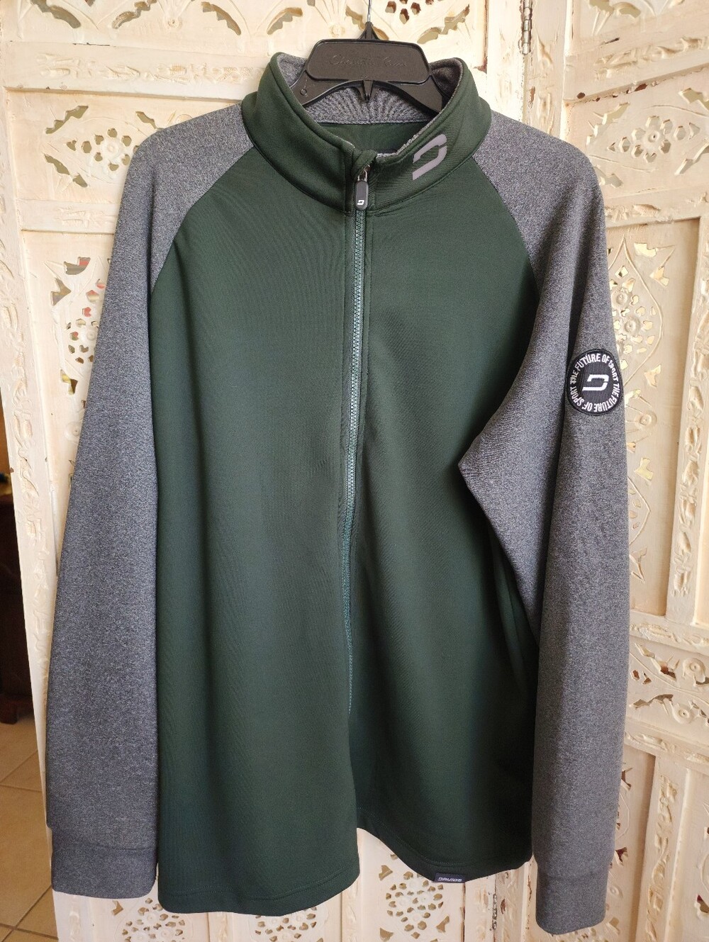 NWOT Druids Full-Zip Golf Jacket- Mens Size Large- Forest Green & Heather Grey